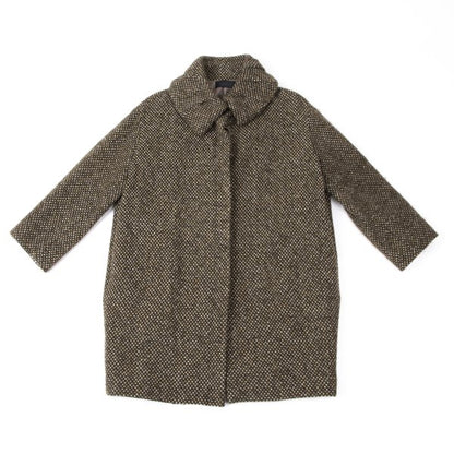 GIGLI Wool Tuck Collar Half Coat Brown Size 38