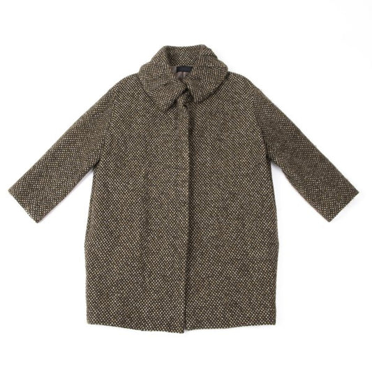 GIGLI Wool Tuck Collar Half Coat Brown Size 38