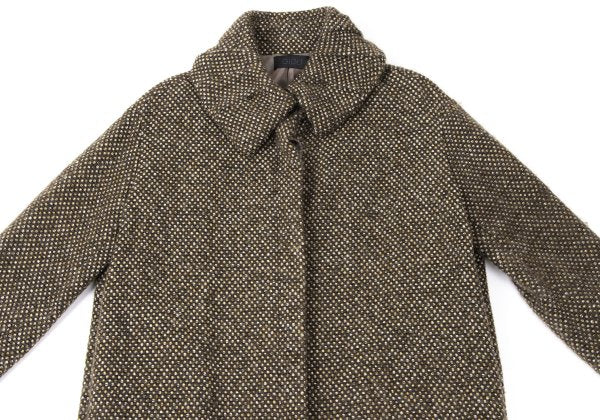 GIGLI Wool Tuck Collar Half Coat Brown Size 38
