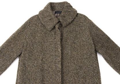 GIGLI Wool Tuck Collar Half Coat Brown Size 38