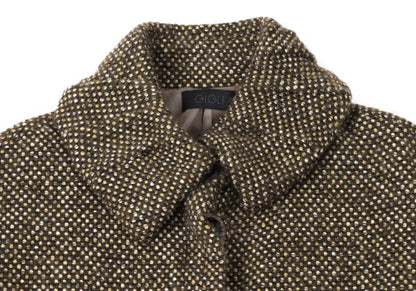 GIGLI Wool Tuck Collar Half Coat Brown Size 38