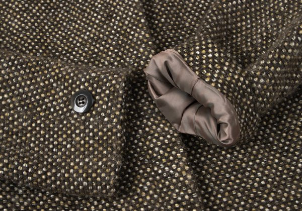 GIGLI Wool Tuck Collar Half Coat Brown Size 38