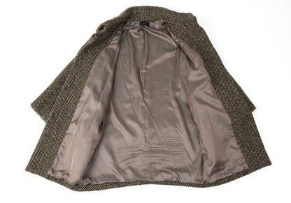 GIGLI Wool Tuck Collar Half Coat Brown Size 38