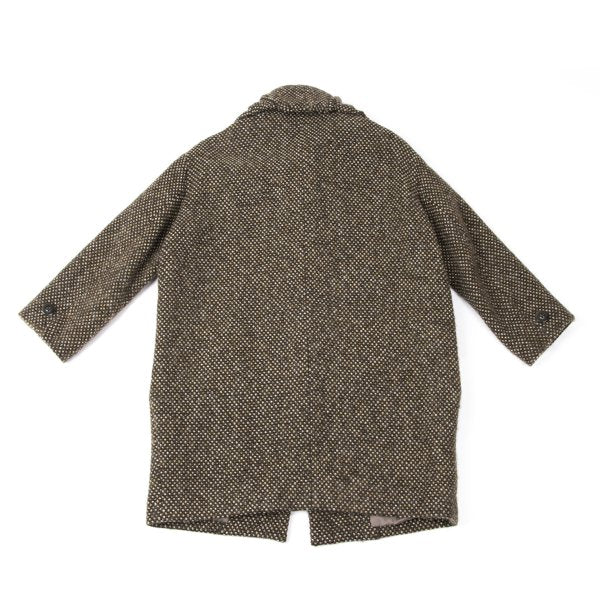 GIGLI Wool Tuck Collar Half Coat Brown Size 38