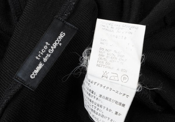 COMME des GARCONS tricot Wool Rib Knit Sweater Black Size M