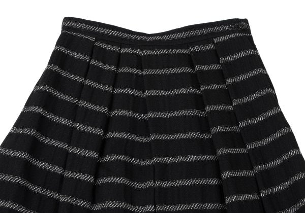 COMME des GARCONS Fair Isle Pleated Wool Skirt Black Size S