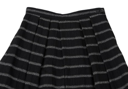 COMME des GARCONS Fair Isle Pleated Wool Skirt Black Size S