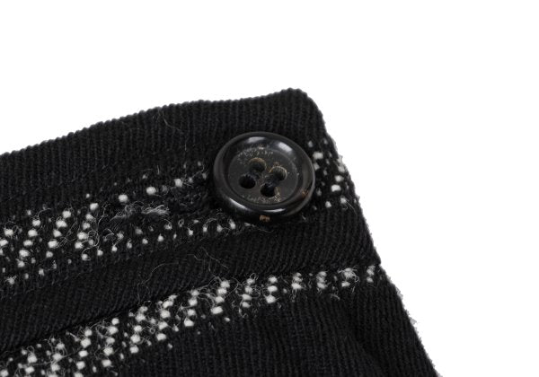COMME des GARCONS Fair Isle Pleated Wool Skirt Black Size S