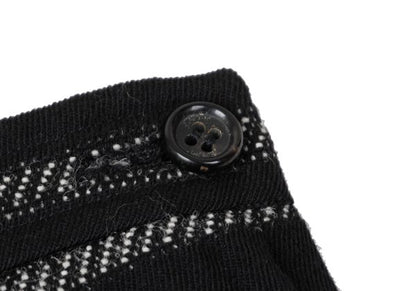 COMME des GARCONS Fair Isle Pleated Wool Skirt Black Size S
