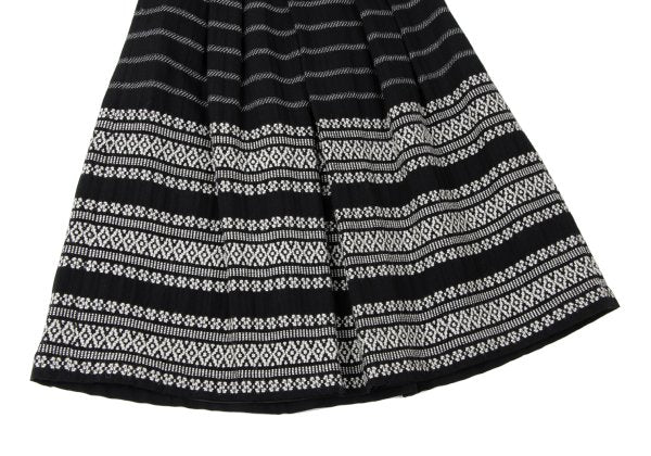 COMME des GARCONS Fair Isle Pleated Wool Skirt Black Size S