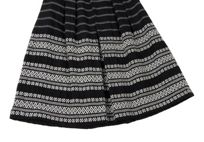 COMME des GARCONS Fair Isle Pleated Wool Skirt Black Size S