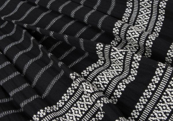 COMME des GARCONS Fair Isle Pleated Wool Skirt Black Size S