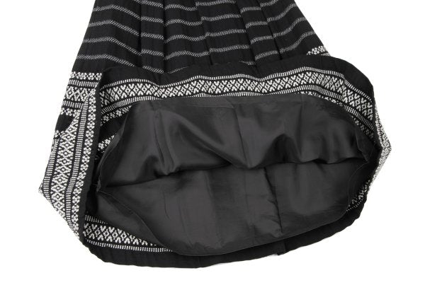 COMME des GARCONS Fair Isle Pleated Wool Skirt Black Size S