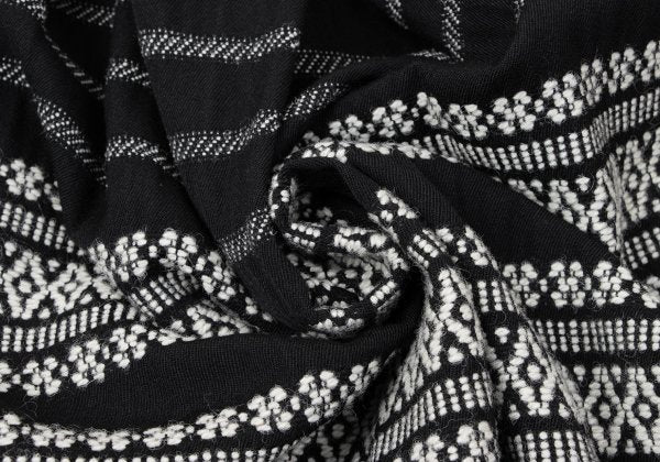 COMME des GARCONS Fair Isle Pleated Wool Skirt Black Size S