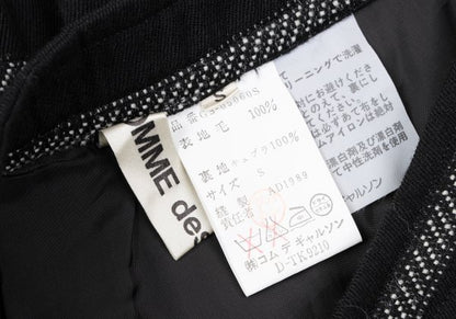 COMME des GARCONS Fair Isle Pleated Wool Skirt Black Size S