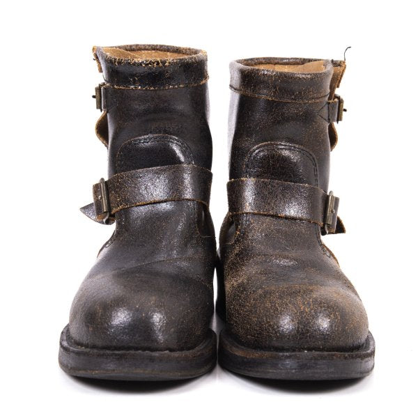 Junya Watanabe Cracked Leather Pecos Boots Black Size 24.5CM