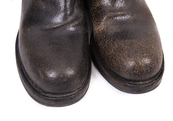 Junya Watanabe Cracked Leather Pecos Boots Black Size 24.5CM