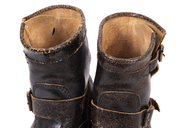 Junya Watanabe Cracked Leather Pecos Boots Black Size 24.5CM