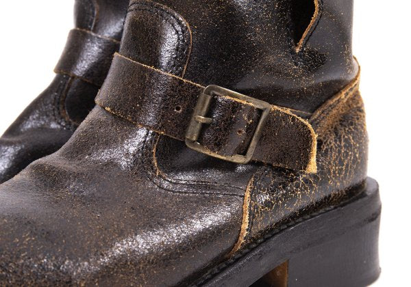 Junya Watanabe Cracked Leather Pecos Boots Black Size 24.5CM