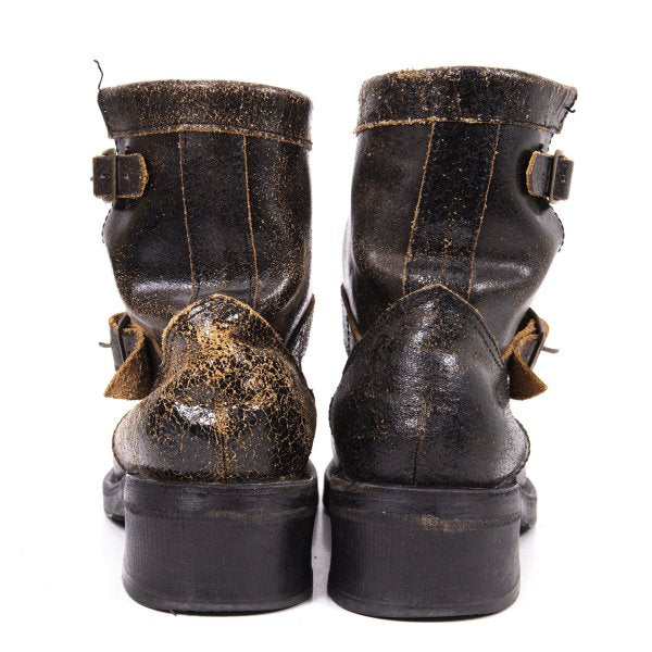 Junya Watanabe Cracked Leather Pecos Boots Black Size 24.5CM