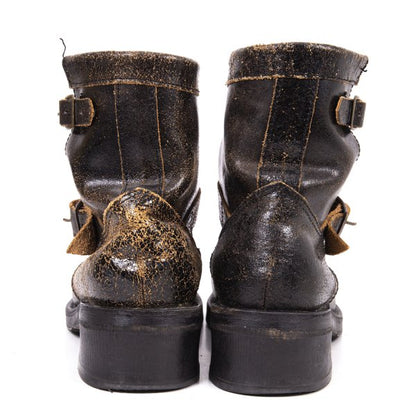 Junya Watanabe Cracked Leather Pecos Boots Black Size 24.5CM