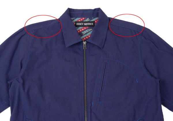 ISSEY MIYAKE MEN Cotton Zip Shirt Jacket Navy Size 2
