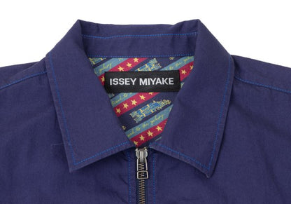 ISSEY MIYAKE MEN Cotton Zip Shirt Jacket Navy Size 2