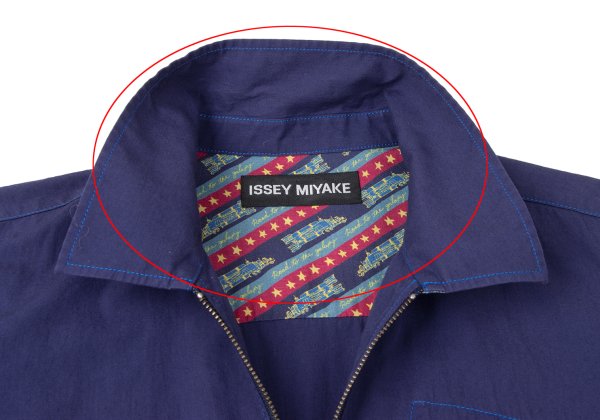 ISSEY MIYAKE MEN Cotton Zip Shirt Jacket Navy Size 2