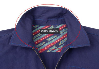 ISSEY MIYAKE MEN Cotton Zip Shirt Jacket Navy Size 2