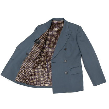Jean Paul GAULTIER FEMME Kanji Lining Gray Blue Jacket Size 42