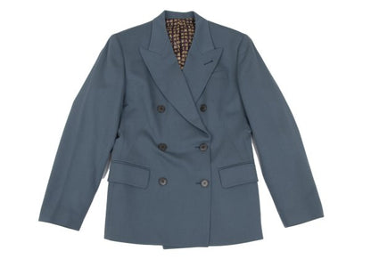 Jean Paul GAULTIER FEMME Kanji Lining Gray Blue Jacket Size 42