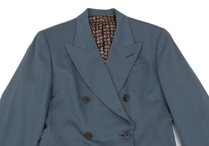 Jean Paul GAULTIER FEMME Kanji Lining Gray Blue Jacket Size 42