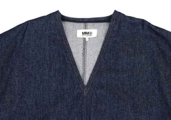 MM6 MAISON MARGIELA Cut-off V-Neck Blouse Indigo Size 38