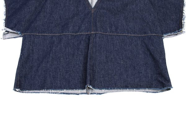 MM6 MAISON MARGIELA Cut-off V-Neck Blouse Indigo Size 38