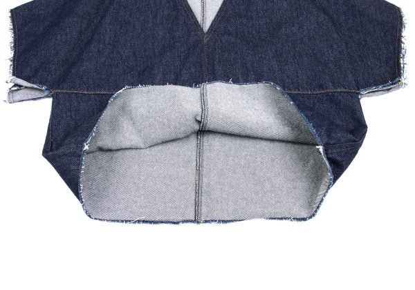 MM6 MAISON MARGIELA Cut-off V-Neck Blouse Indigo Size 38