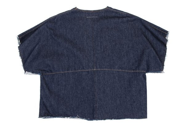 MM6 MAISON MARGIELA Cut-off V-Neck Blouse Indigo Size 38