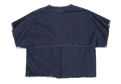 MM6 MAISON MARGIELA Cut-off V-Neck Blouse Indigo Size 38
