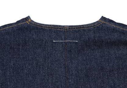 MM6 MAISON MARGIELA Cut-off V-Neck Blouse Indigo Size 38