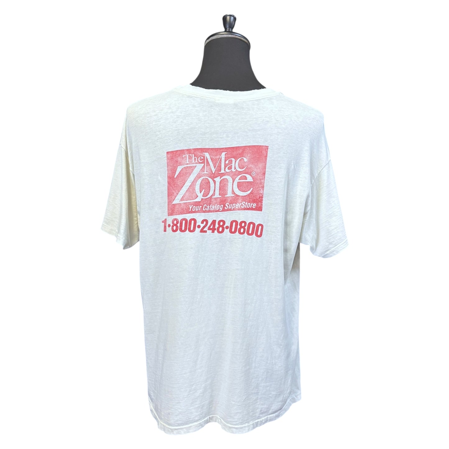 Apple 90s Rainbow Logo The Mac Zone Back Print Tee Size XL