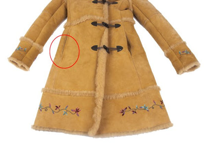 VIVIENNETAM Flower Embroidered Toggle Coat Beige Size M