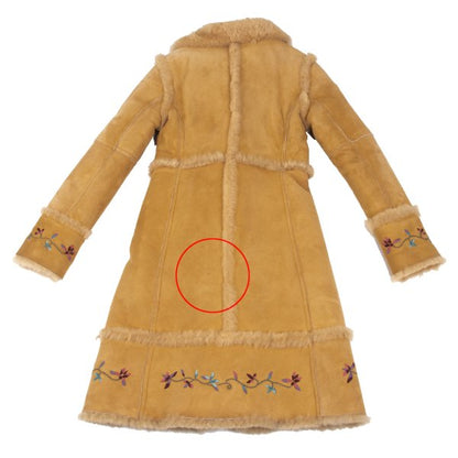 VIVIENNETAM Flower Embroidered Toggle Coat Beige Size M