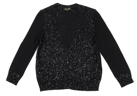 United Arrows Drawer Silk Sequin Cardigan Black Size 2