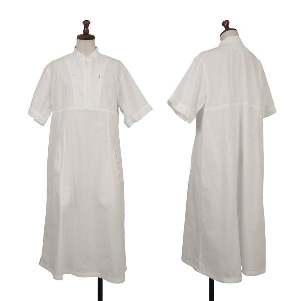 zucca dayz White Cotton Half-Zip Short Sleeve Dress Size M