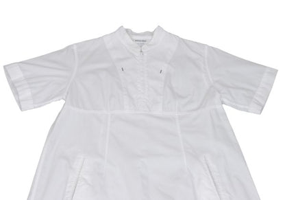zucca dayz White Cotton Half-Zip Short Sleeve Dress Size M