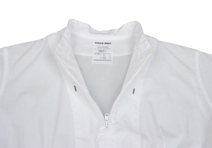 zucca dayz White Cotton Half-Zip Short Sleeve Dress Size M