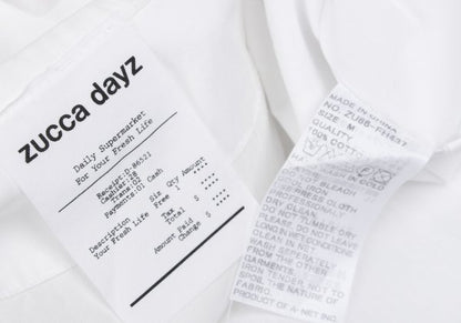 zucca dayz White Cotton Half-Zip Short Sleeve Dress Size M