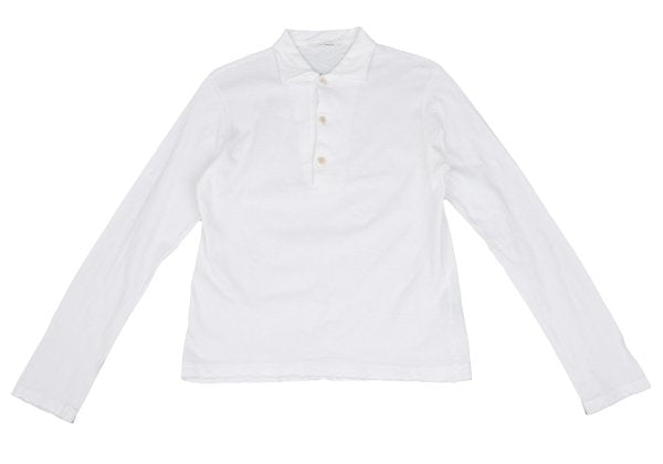 45rpm Cotton Long Sleeve Polo Shirt White Size 1