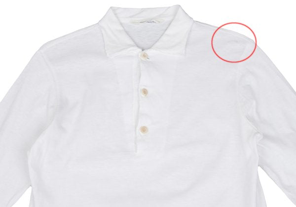 45rpm Cotton Long Sleeve Polo Shirt White Size 1