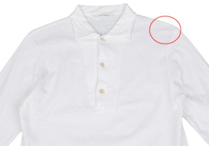 45rpm Cotton Long Sleeve Polo Shirt White Size 1