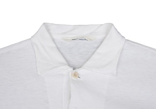 45rpm Cotton Long Sleeve Polo Shirt White Size 1